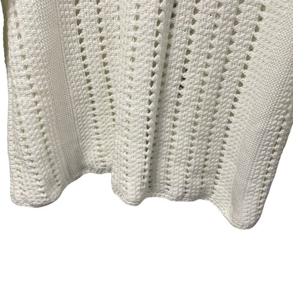 J. McLaughlin Cotton Blend Crochet Knit Cream Sweater Womens Size XL - Picture 3 of 7